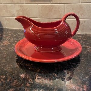 Fiesta Fiestaware gravy boat and saucer.